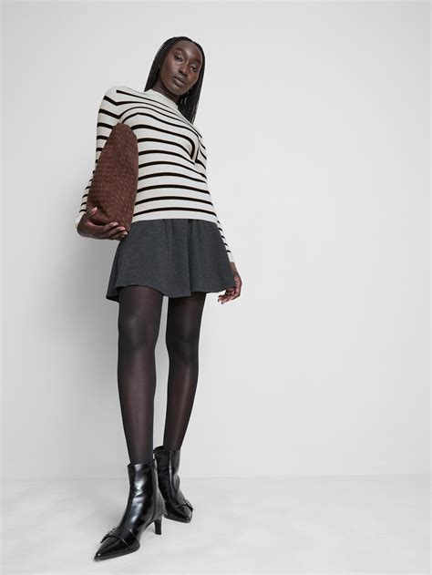 Women's Black/White Ribbed Turtle Neck Jumper | Penneys