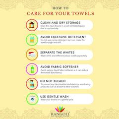 Trio 100% Cotton Bath Towel (71x147 CM), 550 GSM – Rangoli