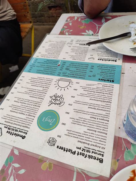 Menu at Zoey's: Good Vibes Only, Bengaluru, 114/1