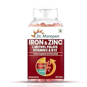 DR. MOREPEN Iron & Zinc Tablets | Enriched with Iron, Zinc, Vitamin C ...