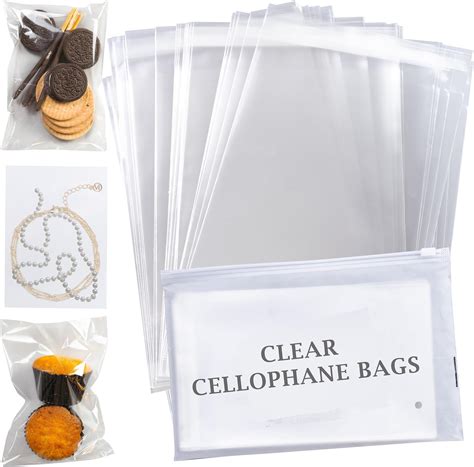 Clear Self-adhesive Bags 100 Pack, 8x10 Inches Self Sealing Cellophane ...