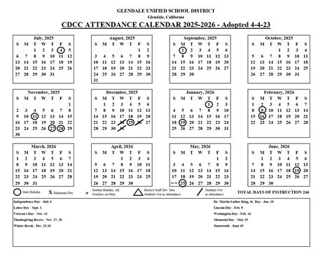 Glendale Unified GUSD Calendar 25-26 [PDF] - EduCounty