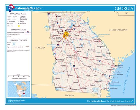 Large detailed map of Georgia state | Georgia state | USA | Maps of the USA | Maps collection of ...