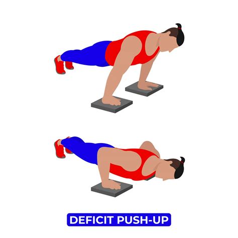 Vector Man Doing Deficit Push Up. Bodyweight Fitness Chest Workout ...