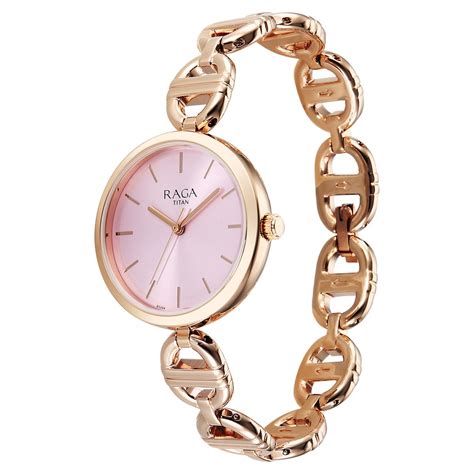 Buy Online Titan Raga Showstopper Quartz Analog Rose Gold Dial Metal ...