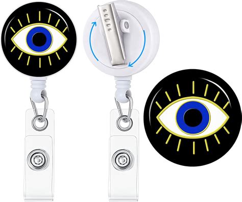 Buy Evil Eye Badge Reel Retractable with Alligator Clip, Funny ...