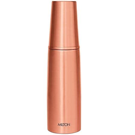 MILTON Copper Combo 1000 Bottle with Tumbler, 890 ml,Durable & Rust ...