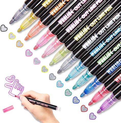 AM0423 Outline Drawing Metallic Markers (12 Colors) – Amd-Deodap