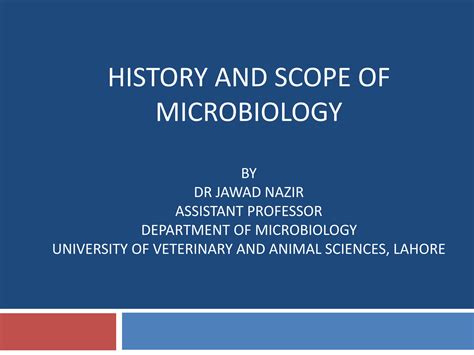 SOLUTION: Lecture 2 branches and history of microbiology - Studypool