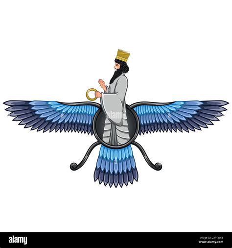 Vector design of Faravahar symbol, Zoroastrian religion symbol ...