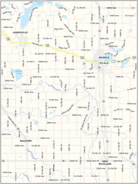 Waseca County Map, Minnesota - US County Maps