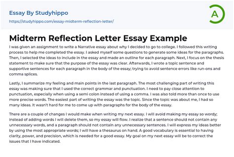 Image result for Reflection Letter Example
