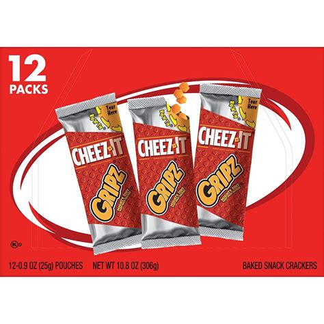 Cheez-It Gripz Original Tiny Baked Snack Cheese Crackers - 10.8oz Box ...