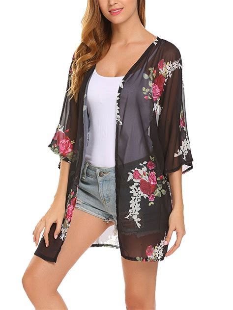 Women's Clothing, Swimsuits & Cover Ups, Cover-Ups, Womens Floral Print ...