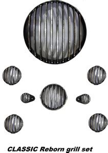 GRILLO New Classic Bullet Reborn chrome shine Headlight Grill Bike ...