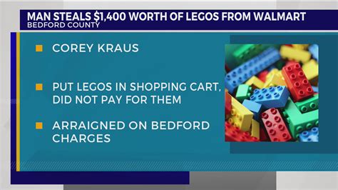 Legos bandit makes off with $1,400 in merch from Bedford County Walmart ...