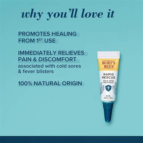 Burt's Bees Rapid Rescue Cold Sore Treatment with Rhubarb & Sage - 0.07 ...