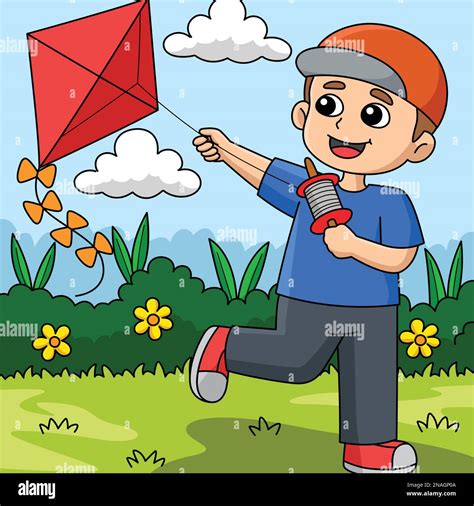 Cartoon Kite Flying