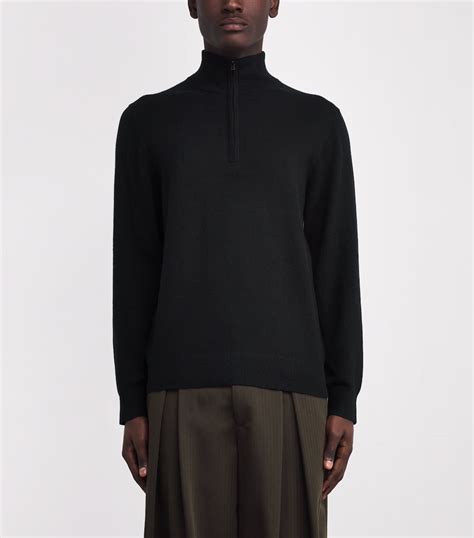 Vince Black Cashmere Quarter-Zip Sweater | Harrods IN