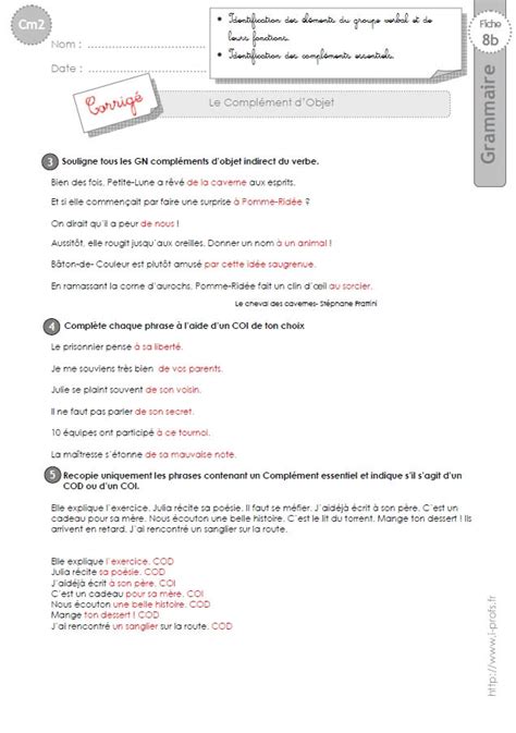 Image result for Lecon Le Complement D'objet Direct CM2