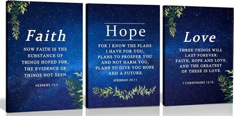 POUSREDE Faith, Hope & Love Bible Verse Inspirational Wall India | Ubuy