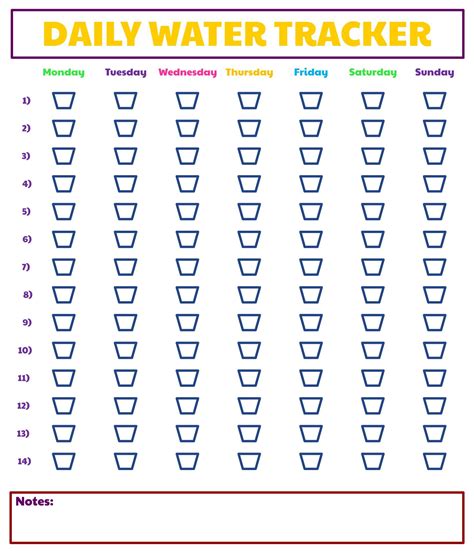Printable Water Intake Chart