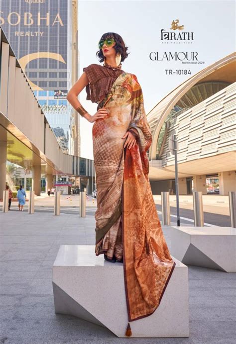 Trirath Glamour Swiss Satin Digital Printed Saree Collection