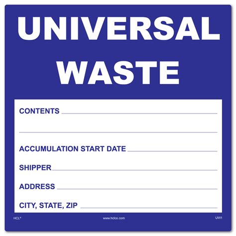 Image result for Universal Waste Label