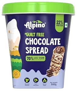 ALPINO Guilt Free Dark Chocolate Spread 500g – 70% Less added Sugar, 22 ...