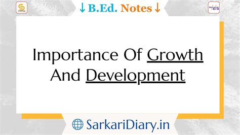 Importance Of Growth And Development B.Ed Notes