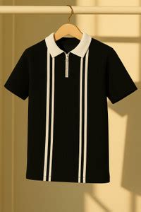 Try This Printed Men Polo Neck Black T-Shirt - Buy Try This Printed Men ...