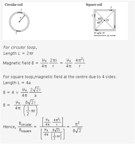 The ratio of magnetic field at the centre of circular loop to the ...