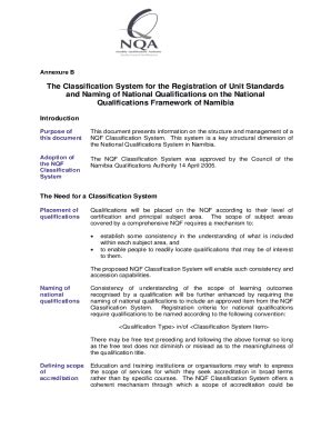 Fillable Online the Classification System for the Registration of Unit ...