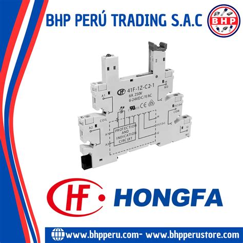 41F-1Z-C2-1 HONGFA BASE PARA RELAY PIN 5.6A / 250VAC. MONTAJE RIEL DIN – BHP Perú Web