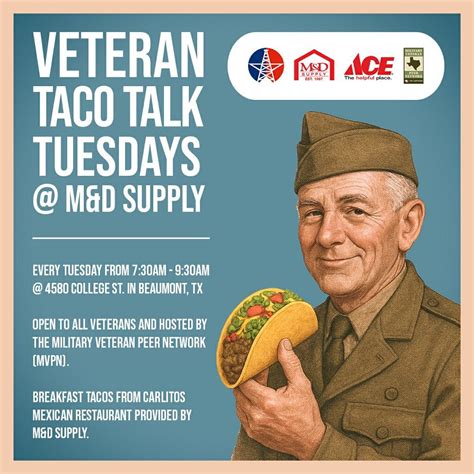 Taco Talk Tuesdays!, m&d supply, Beaumont, 18 November 2025 | AllEvents