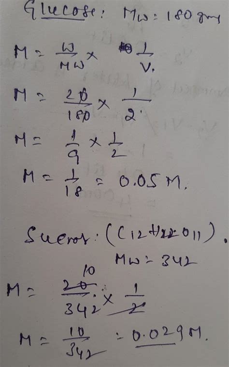 Write the cocentration of sugar (c12H11o22)if 20gm of it is dissolved ...