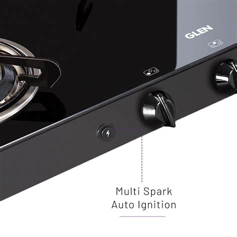 Buy 3 Burner Glass Gas Stove with High Flame Brass Burner