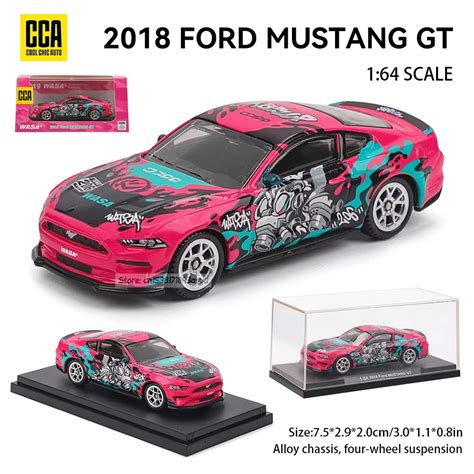 Ford Mustang 2018 GT WASA PINK DieCast Metal Car of CCA Scale 1:64 (Pr ...