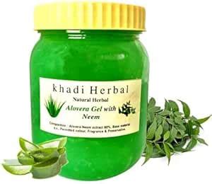 khadi natural herbal Natural Herbal Aloe Vera Gel with Neem 500gm Skin ...