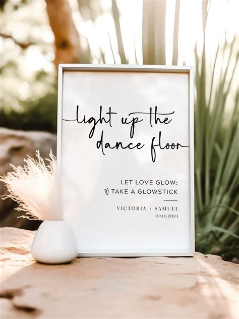 Light Up The Dance Floor Sign | Wedding Glow Sticks – Vowpaperie