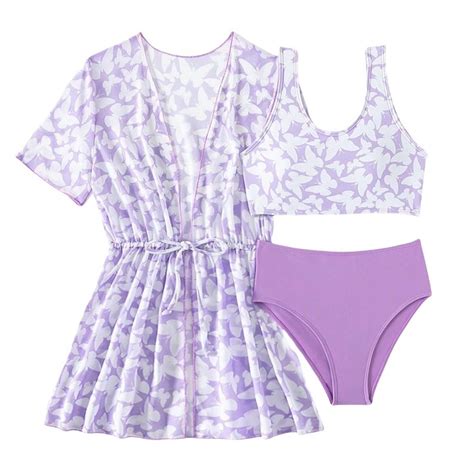 Little Girls Swimsuits 3Pc Swimsuit Cover Up Top With Beach Shorts ...