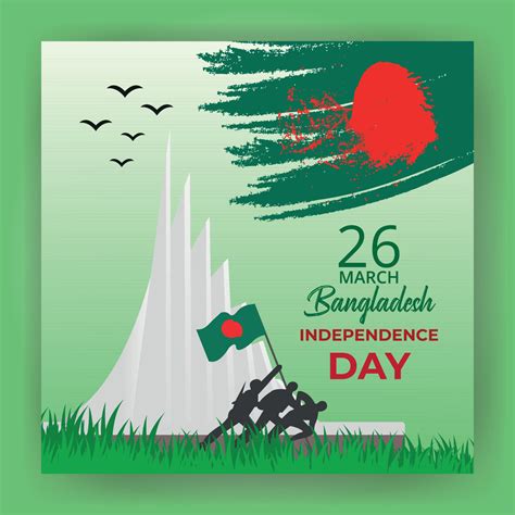 Happy Bangladesh independence day vector illustration with national ...