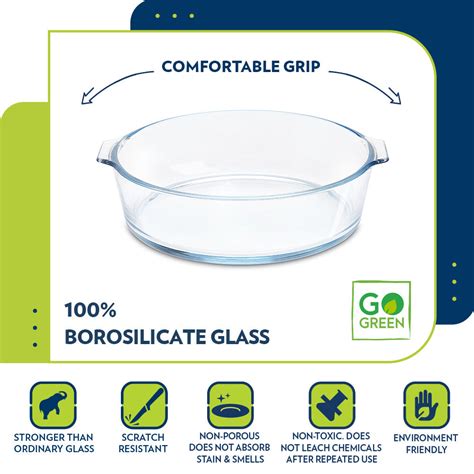 Buy Round Cake Dish w Handle 1.2 L at Best Price Online in India - Borosil