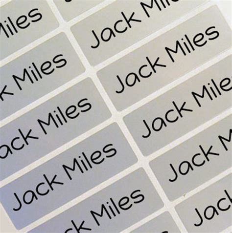 Personalized Waterproof Name Labels Name Stickers Silver for - Etsy