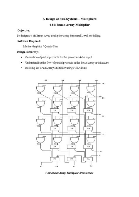 VLSI EXP 8: Design of Braun Array Multiplier Using Structural Modelling ...
