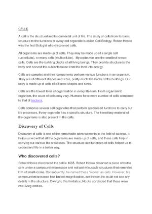 Structure and function of cell - Cell structure and Functions Cell: 1 ...