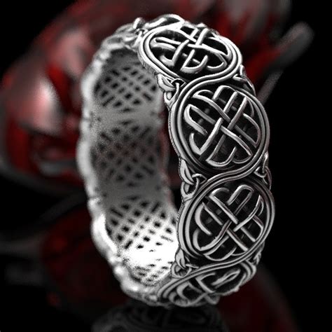 Celtic Wedding Ring With Shield Knot, Celtic Protection Knot, Celtic ...