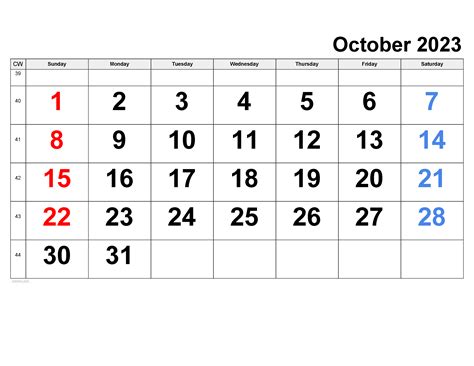 October 2025 Calendar | Free Printable PDF, XLS and PNG