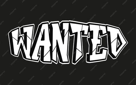 Premium Vector | Wanted word trippy psychedelic graffiti style letters