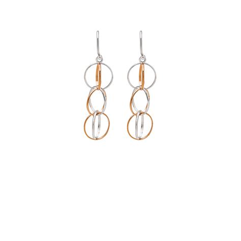 Buy the 18k Rose Gold Plated Two Tone Silver Eternal Earrings - Silberry